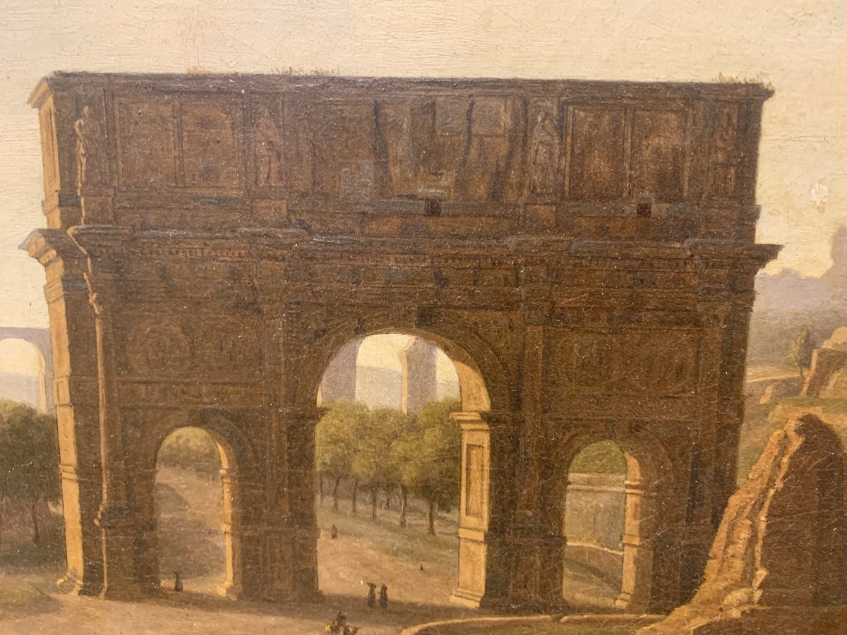 pierre Monami -Arco di Costantino a Roma- 1850 firmato e datato  Grand Tour Italia u-photo-2
