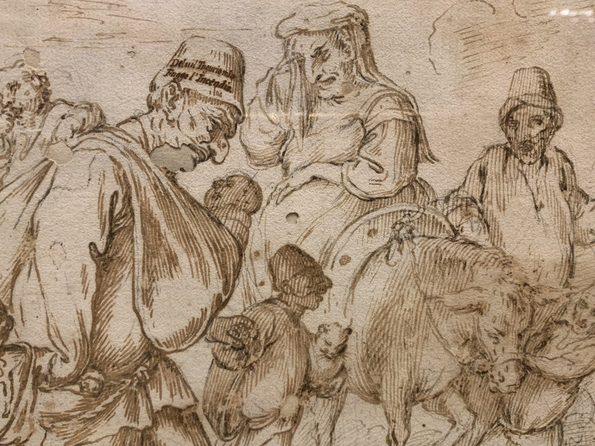 Pier Leone Ghezzi(1674-1755)-- Pulcinella- Napoli Roma disegno a china Italia Enea -photo-4