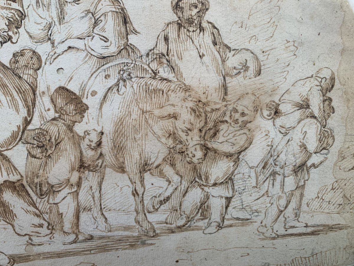 Pier Leone Ghezzi(1674-1755)-- Pulcinella- Napoli Roma disegno a china Italia Enea -photo-5