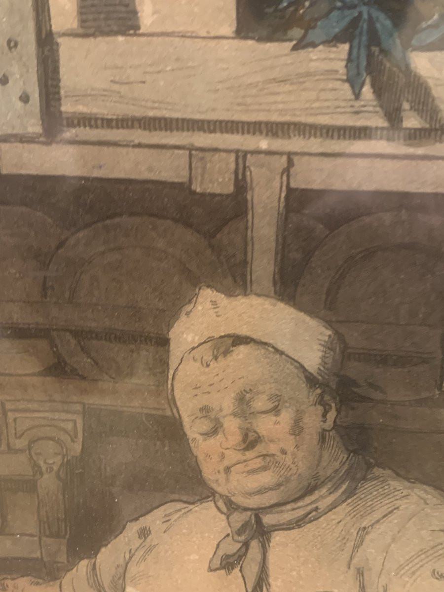 Carl Gehrts -La bella addormentata nel bosco- 1876 acquarello- Germania Düsseldorf Dornröschen-photo-3