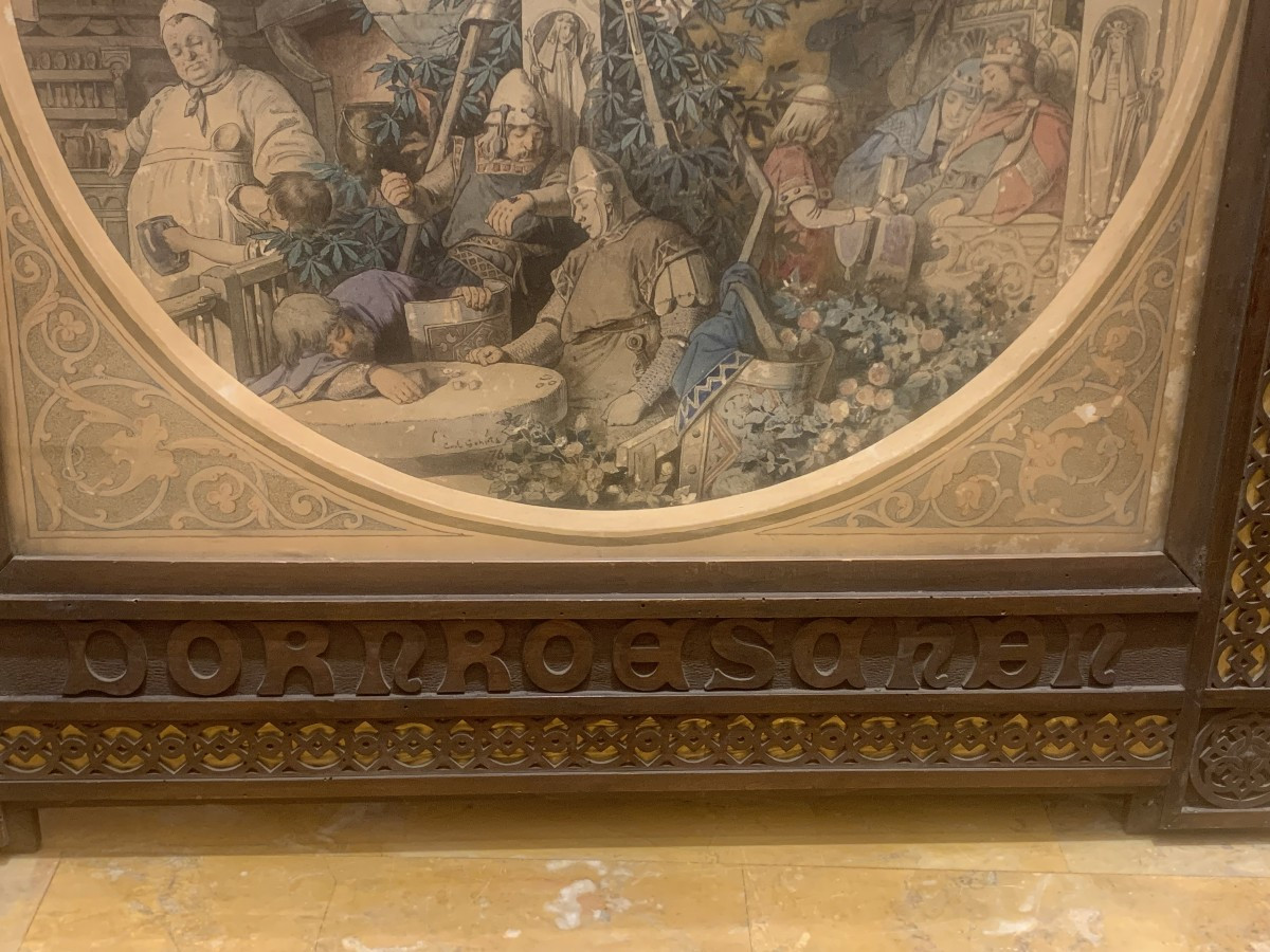 Carl Gehrts -La bella addormentata nel bosco- 1876 acquarello- Germania Düsseldorf Dornröschen-photo-4