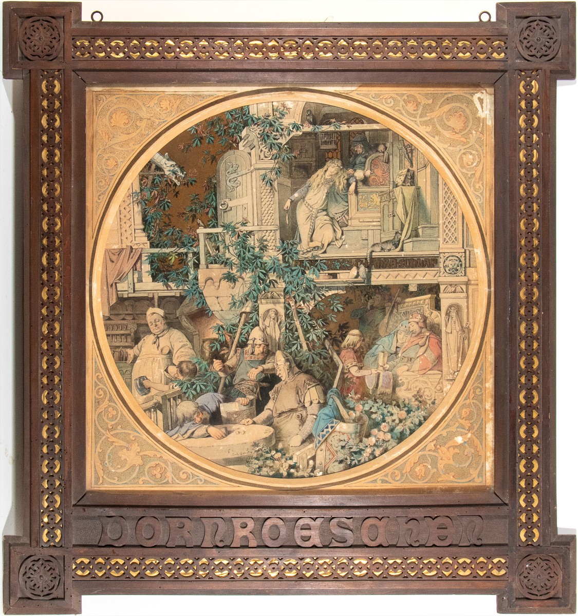 Carl Gehrts -La bella addormentata nel bosco- 1876 acquarello- Germania Düsseldorf Dornröschen