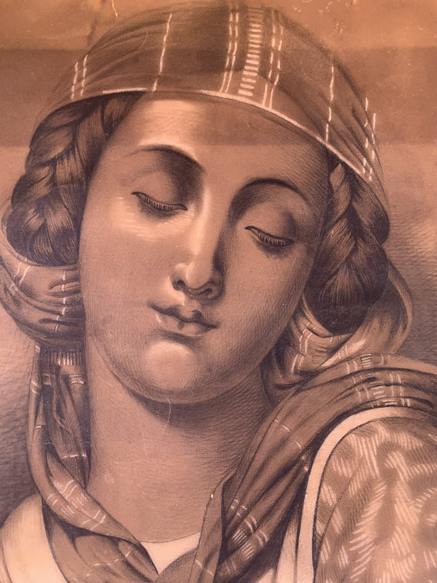 scuola francese Sultano di Cem e Donna orientale - 2 Disegni - Anatolia -Turchia Istambul -photo-6