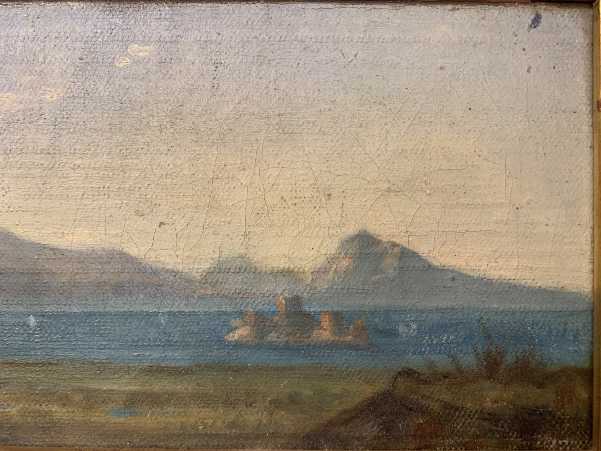 Scuola francese -Castellamare - Sorrento Capri- 1840 ca Napoli Corot-photo-2