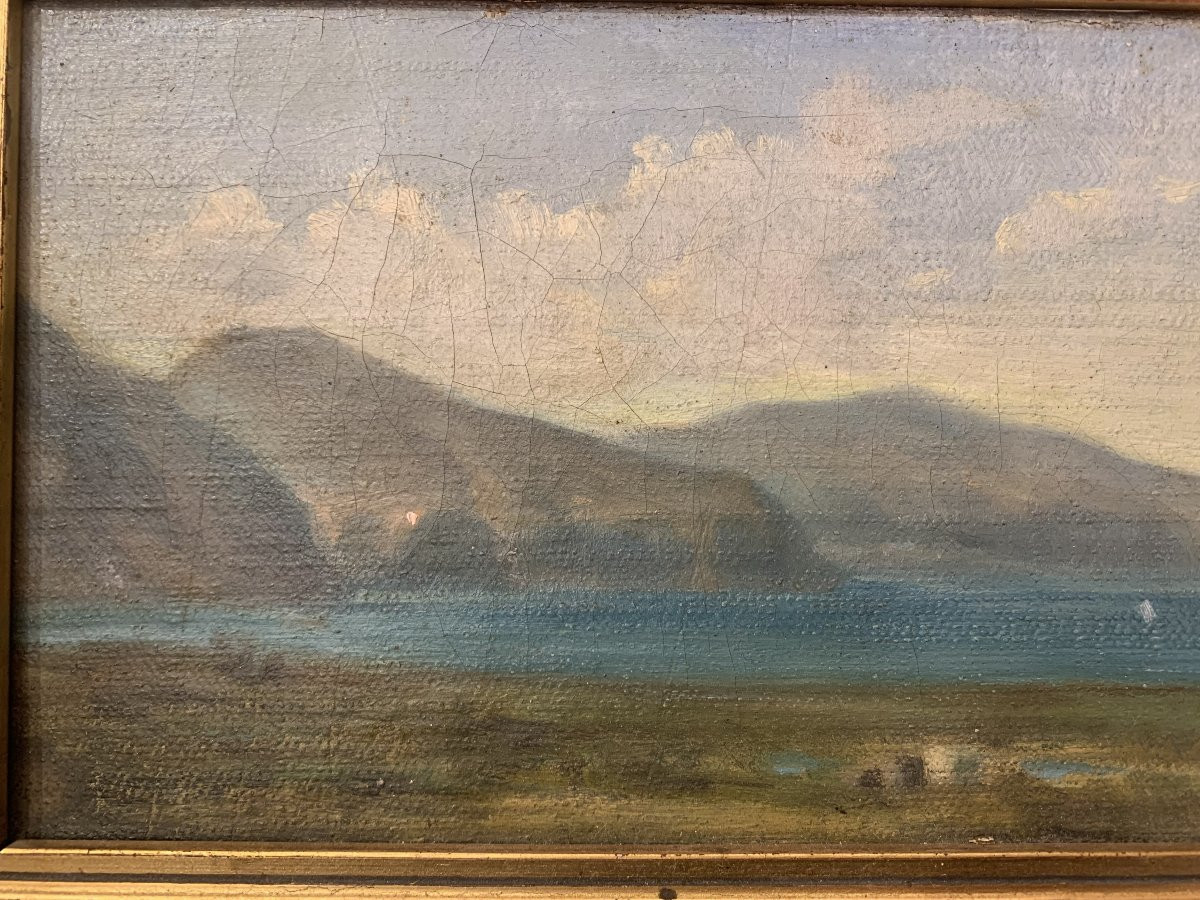 Scuola francese -Castellamare - Sorrento Capri- 1840 ca Napoli Corot-photo-3