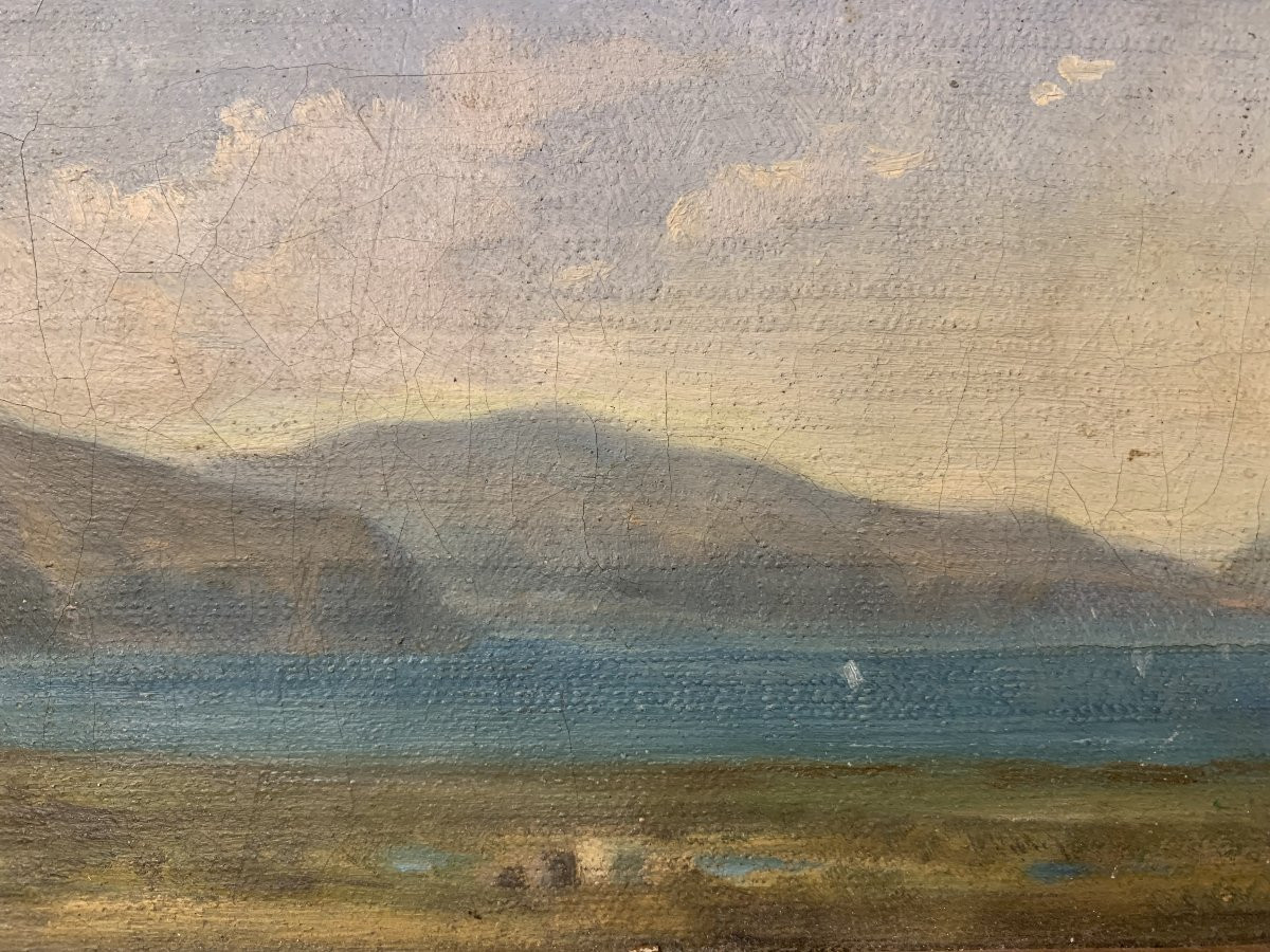 Scuola francese -Castellamare - Sorrento Capri- 1840 ca Napoli Corot-photo-4