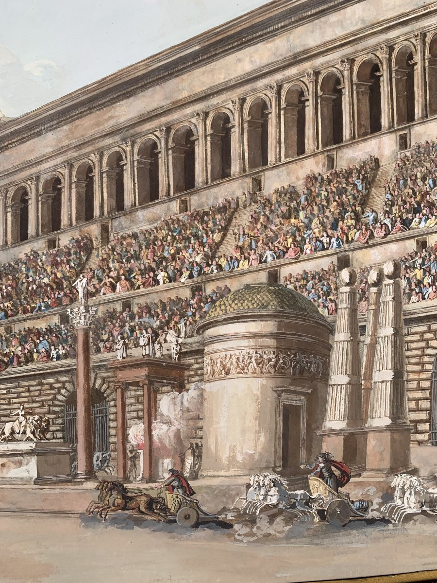 Scuola francese -Teatro romano- fine XVIII sec- Pompeo - Caracalla Italia Roma antica -photo-4