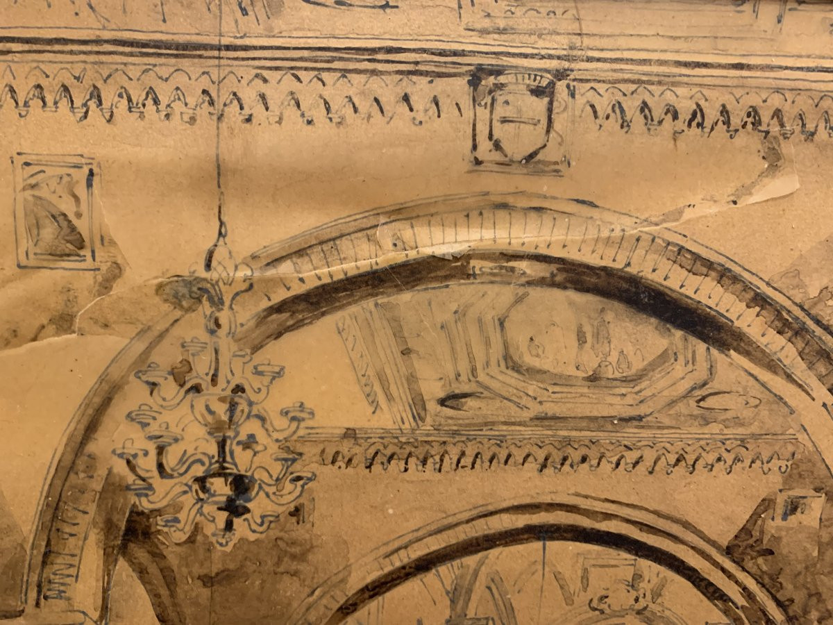 Achille Vianelli - Interno di S.Nicola a Bari -Puglia Italia Napoli Grand Tour -photo-4