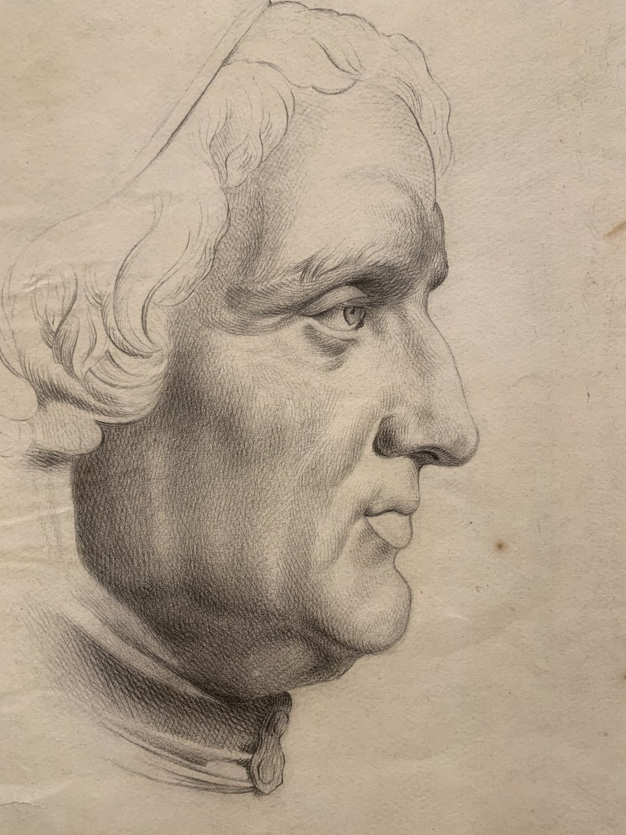 Clemente Delpiano - Due disegni di  ritratti di uomo -1883 - maschili disegno Italia -photo-4