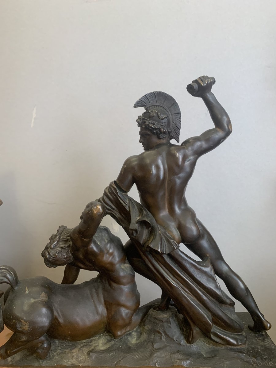 Canova - Teseo e il centauro Fereo - circa 1850. Bronzo, Italia, Vienna. Stile neoclassico. -photo-3