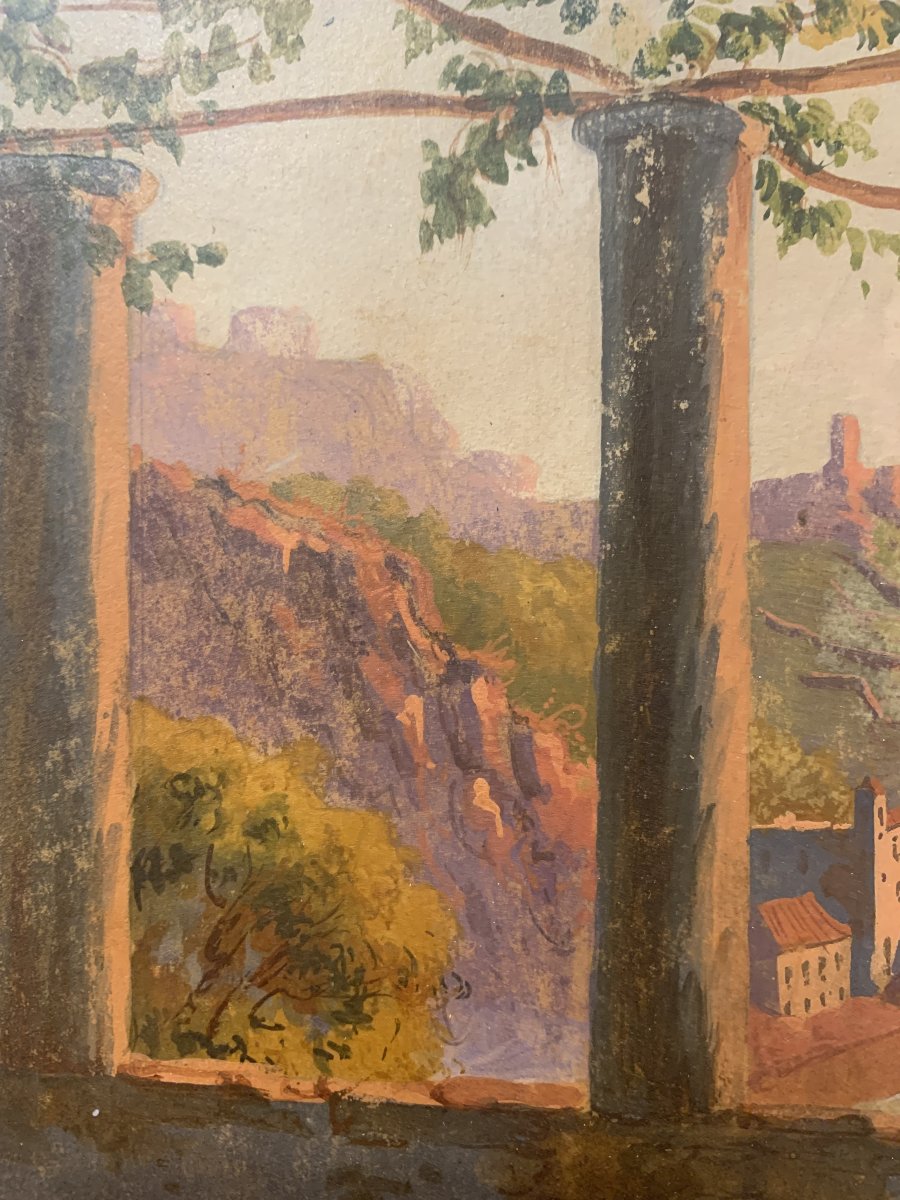 Pittore russo - Amalfi -1840 ca olio su carta - Salerno Napoli Grand Tour-photo-3