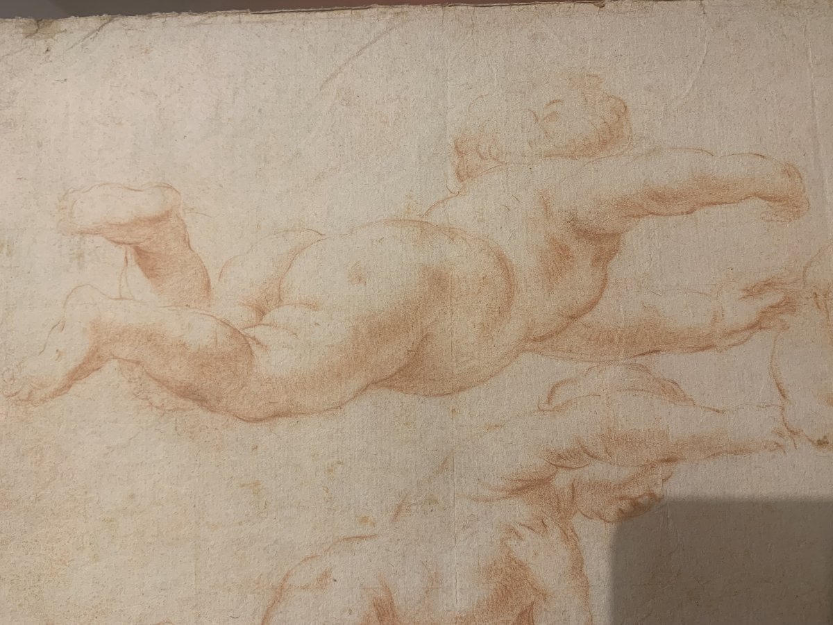 Scuola italiana - Putti - doppio disegno a sanguigna - fine XVII secolo - Italia  -accademia--photo-3