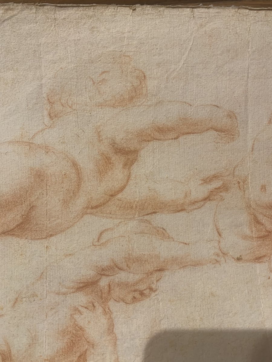 Scuola italiana - Putti - doppio disegno a sanguigna - fine XVII secolo - Italia  -accademia--photo-1