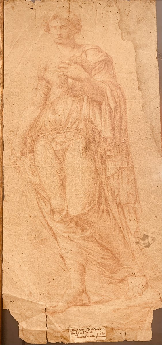 Scuola romana - Flora Farnese XVIII sec. sanguigna - Roma Italia