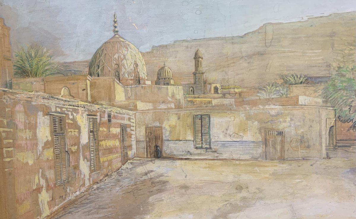 Cesare Biseo -Moschea a Tangeri - Marocco - Orientalista Roma Italia Africa Orientalismo-photo-2