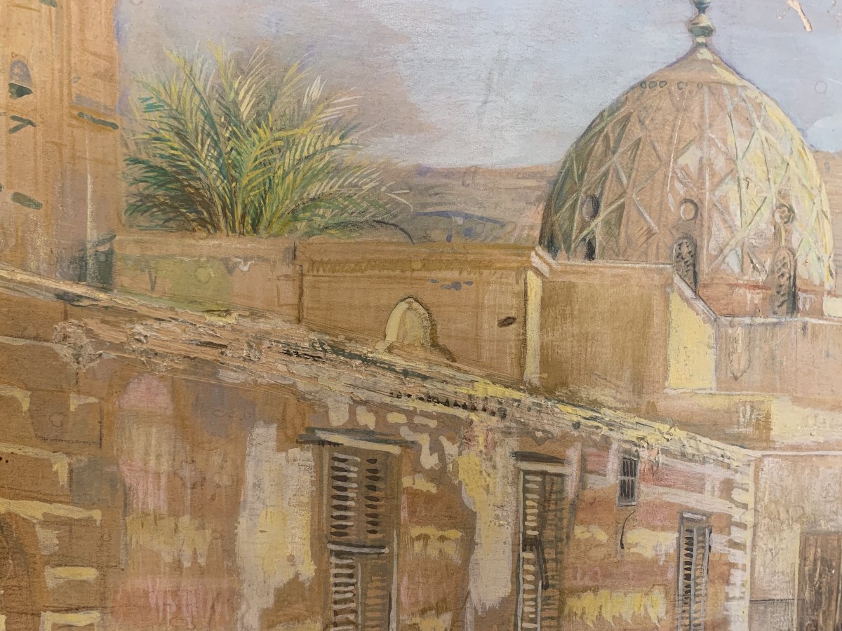 Cesare Biseo -Moschea a Tangeri - Marocco - Orientalista Roma Italia Africa Orientalismo-photo-1