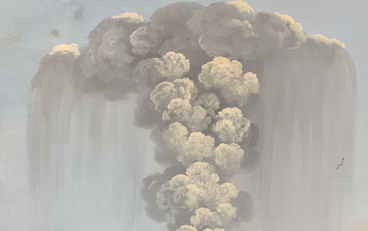 Salvatore Fergola - Eruzione del Vesuvio 1822- gouache napoletana- Napoli Italia -photo-2