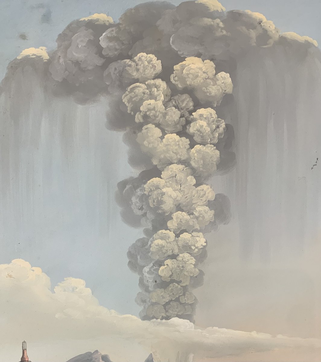 Salvatore Fergola - Eruzione del Vesuvio 1822- gouache napoletana- Napoli Italia -photo-3