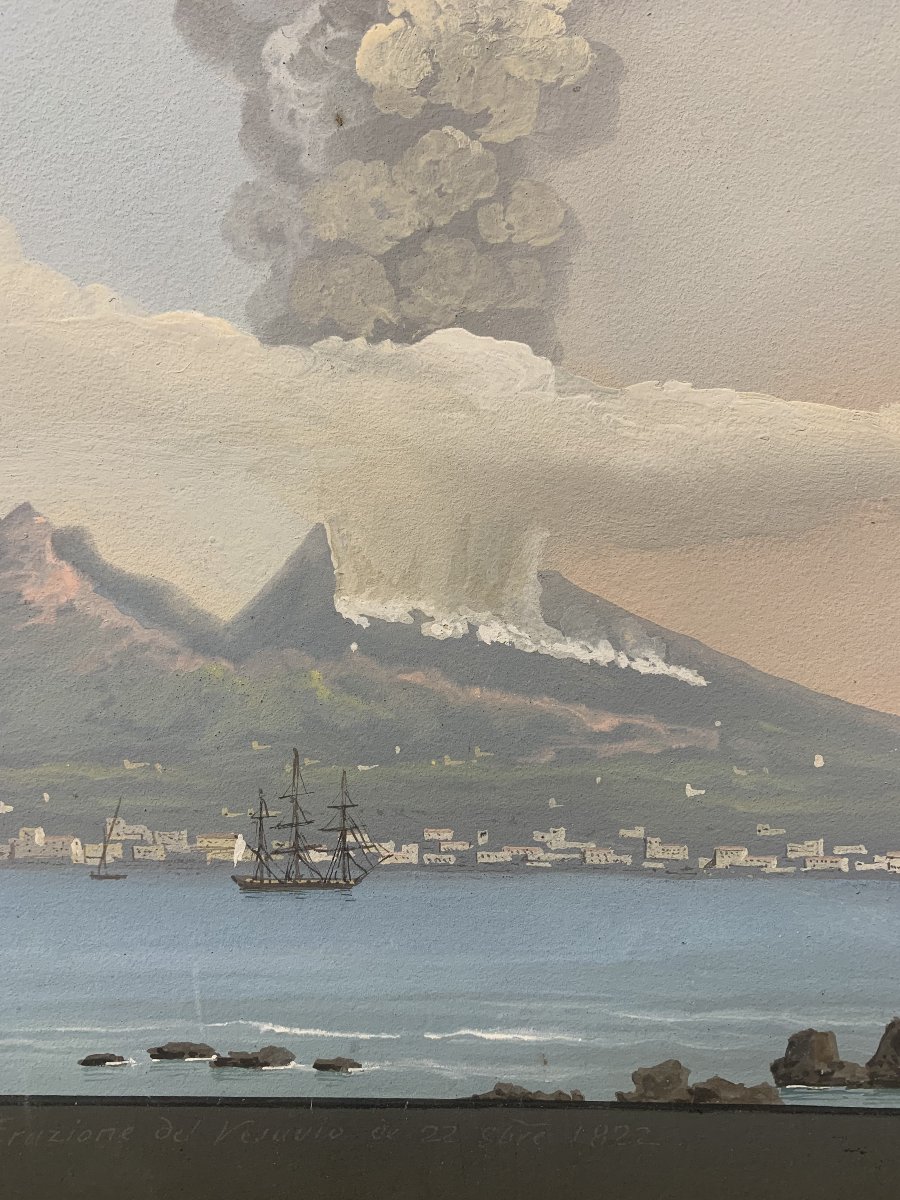 Salvatore Fergola - Eruzione del Vesuvio 1822- gouache napoletana- Napoli Italia -photo-4