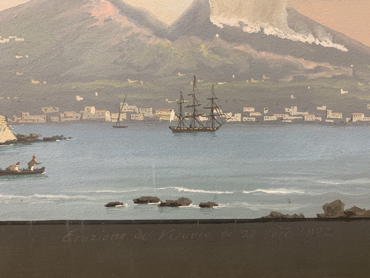 Salvatore Fergola - Eruzione del Vesuvio 1822- gouache napoletana- Napoli Italia -photo-1
