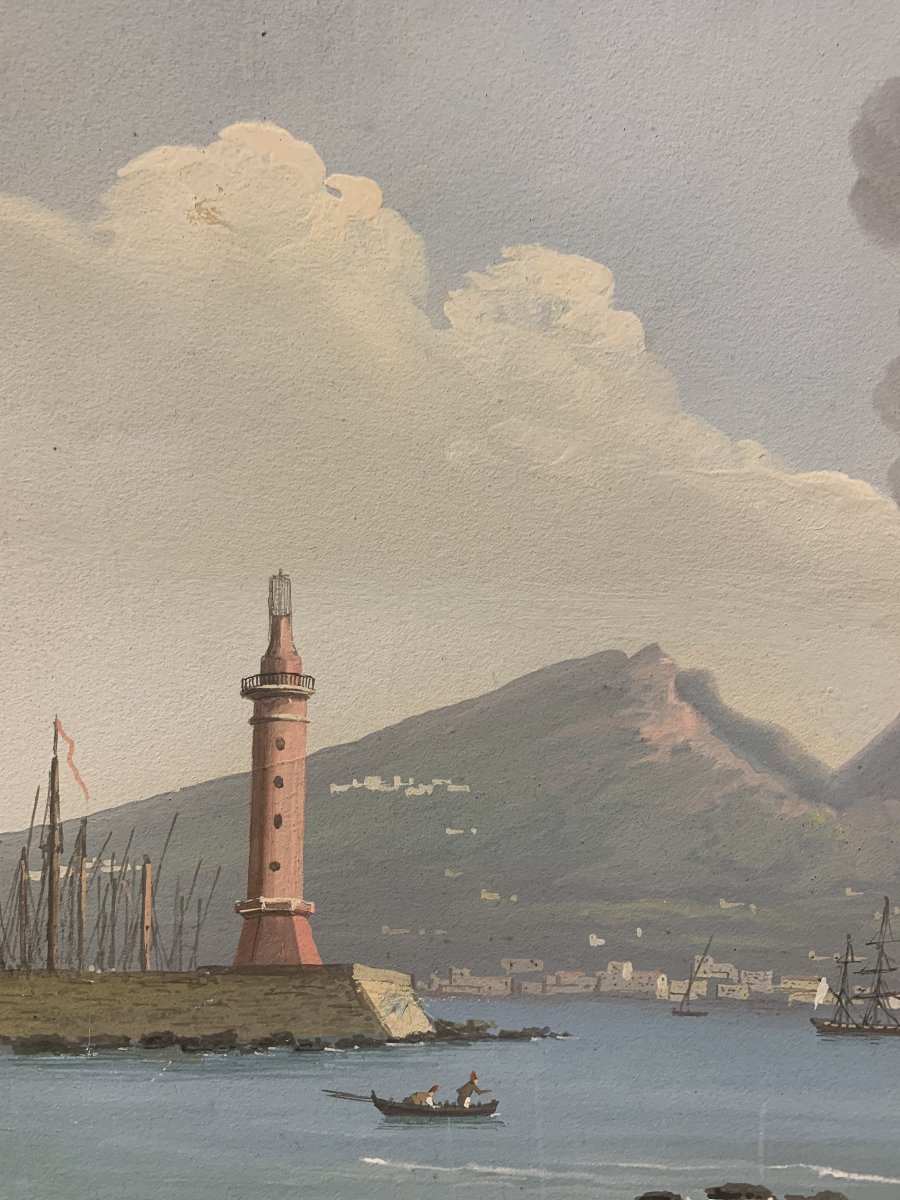 Salvatore Fergola - Eruzione del Vesuvio 1822- gouache napoletana- Napoli Italia -photo-2