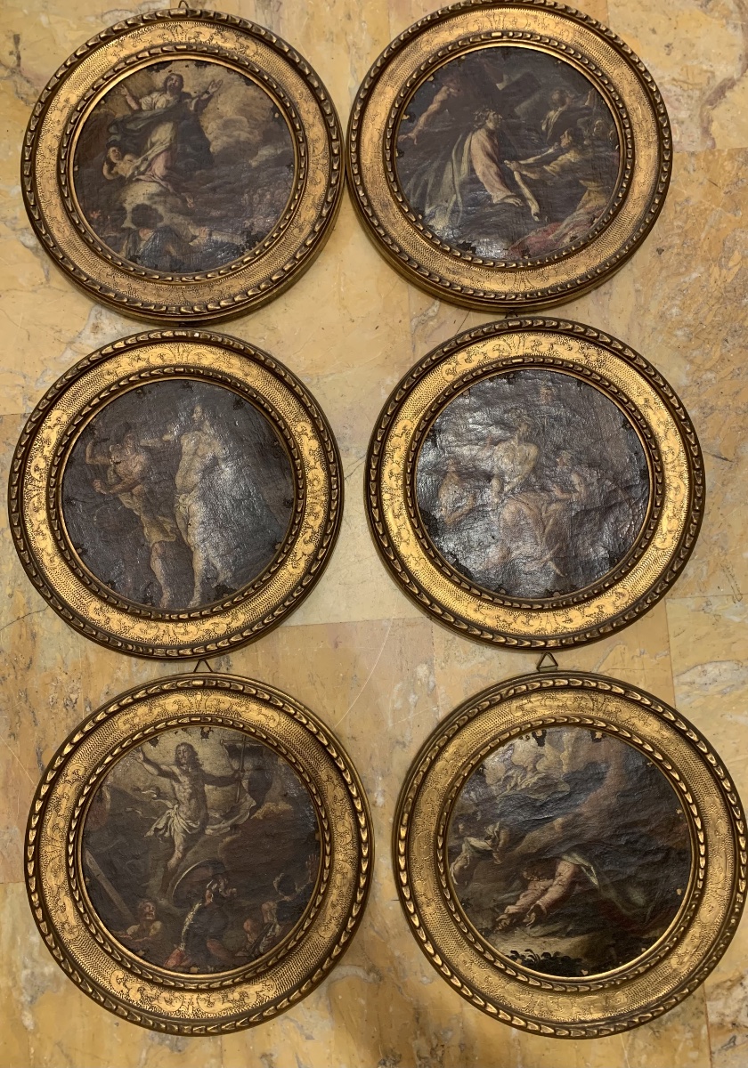 scuola napoletana- 6 dipinti della vita di Cristo- XVIII secolo- Italia Napoli