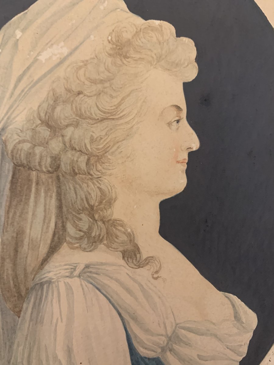 J. Audeoud (1793-1857)-Maria Antonietta d'Austria - regina Francia acquarello Parigi -photo-4