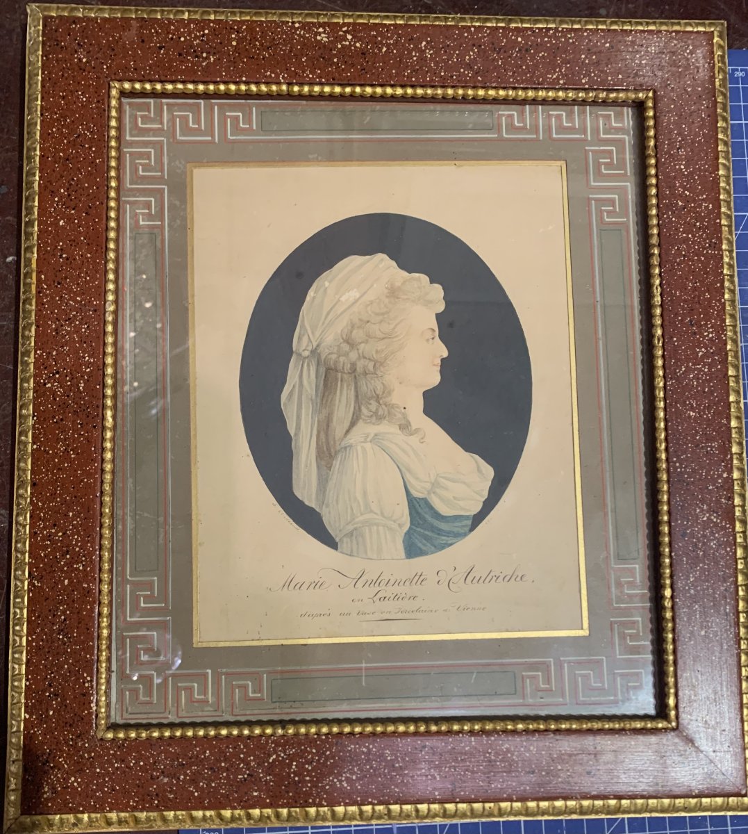 J. Audeoud (1793-1857)-Maria Antonietta d'Austria - regina Francia acquarello Parigi -photo-3