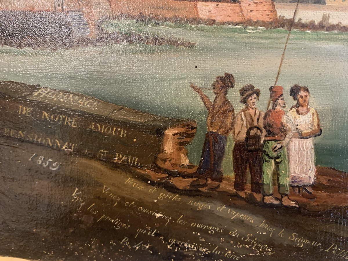 Eruzione del Vesuvio Scuola francese 1859 Naples Italia napoletana Francia  Bibbia-photo-2