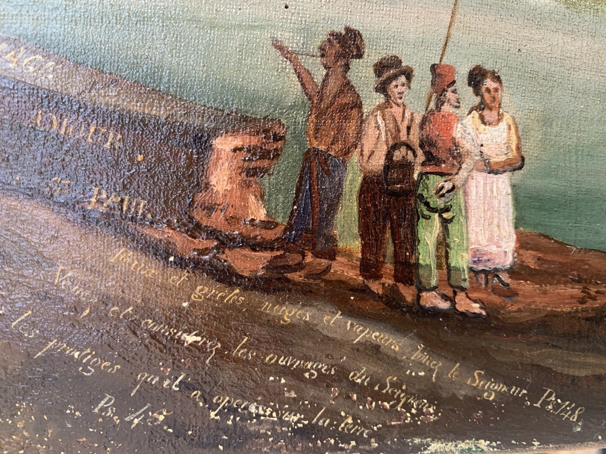 Eruzione del Vesuvio Scuola francese 1859 Naples Italia napoletana Francia  Bibbia-photo-5