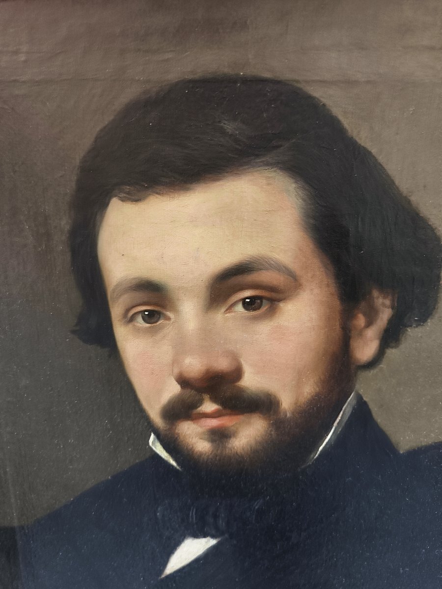 Bellissimo ritratto di giovane francese metà Ottocento-photo-5