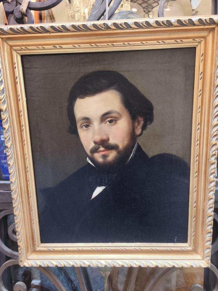 Bellissimo ritratto di giovane francese metà Ottocento