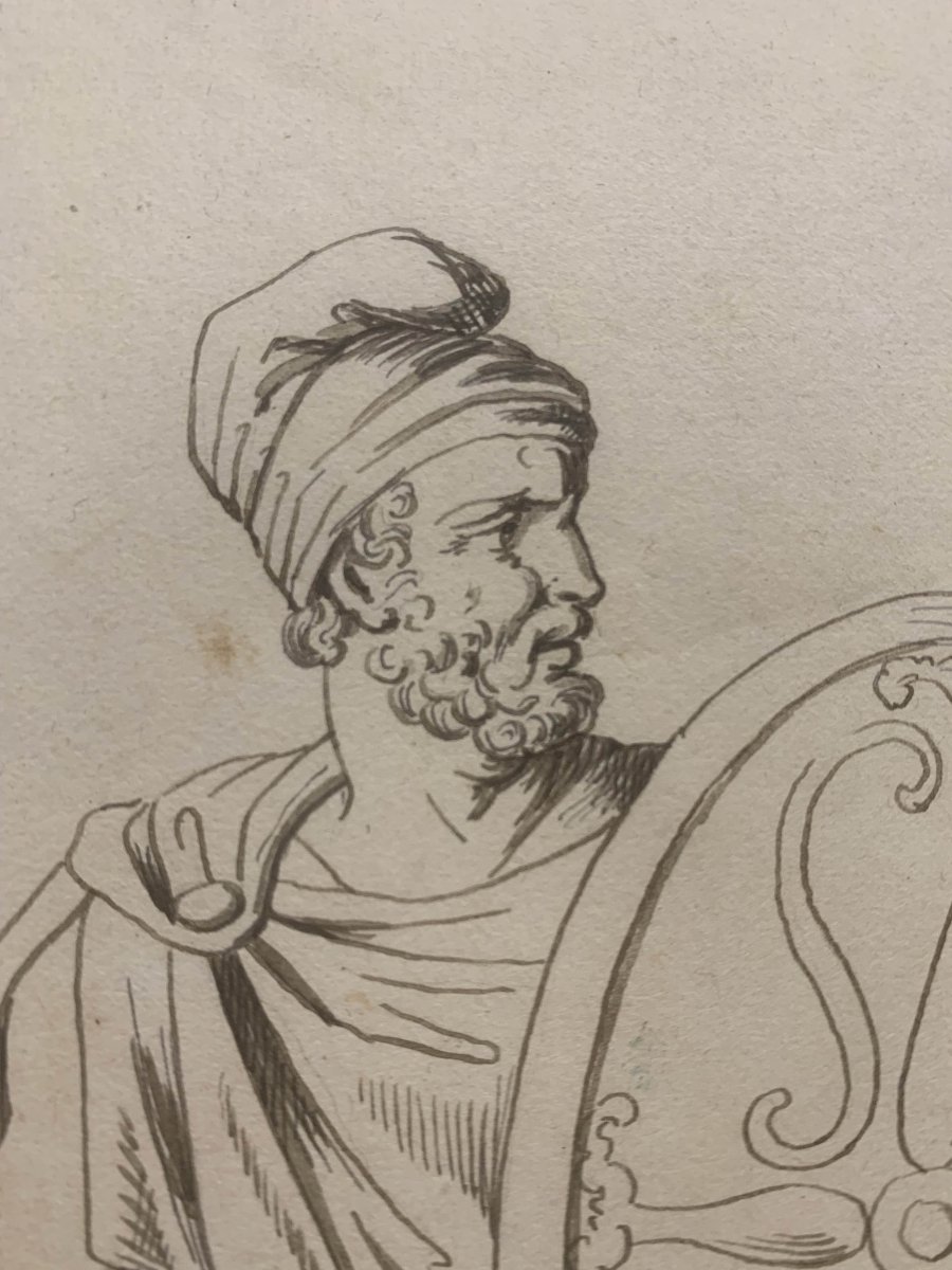 Bartolomeo Pinelli - Soldato Dacio- Acquarello Roma Costume Grand Tour  etude pour Album-photo-3