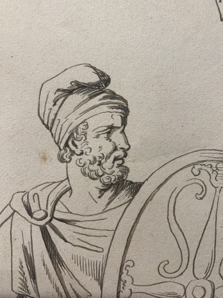 Bartolomeo Pinelli - Soldato Dacio- Acquarello Roma Costume Grand Tour  etude pour Album-photo-2