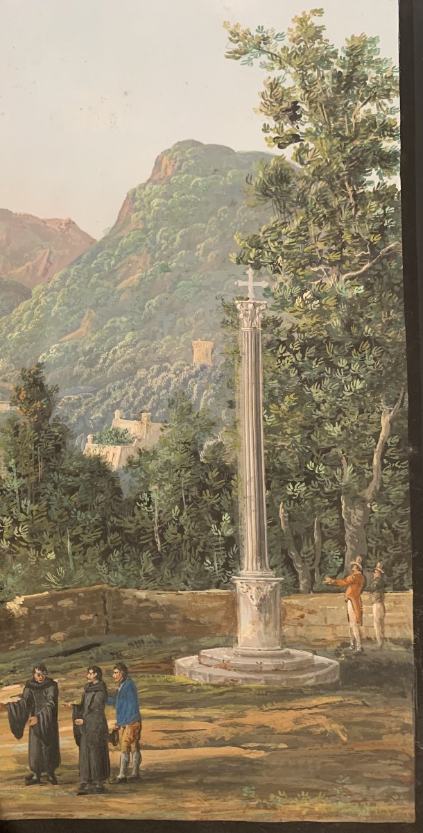 C.de Vito(attr) Castellammare- gouache- napoletana - Grand Tour Vesuvio -photo-2