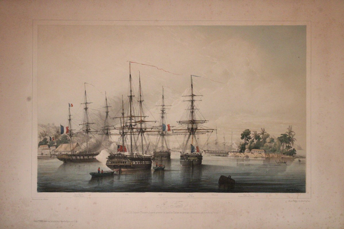 L.LeBreton -vedute di Tahiti , Polinesi -Litografie colorate a mano- 1844 -photo-4