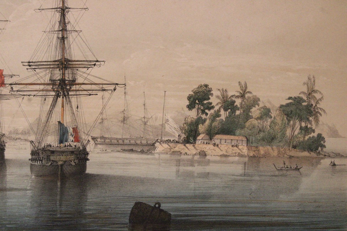 L.LeBreton -vedute di Tahiti , Polinesi -Litografie colorate a mano- 1844 -photo-3