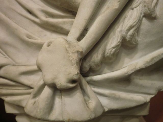 Sculpture En Marbre Du XVIIIème Siècle, Matrone Romaine-photo-4