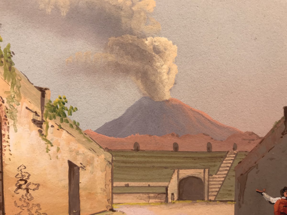 Mauton - Interno dell'Anfiteatro  a Pompei- Gouache - 1830 ca-photo-4