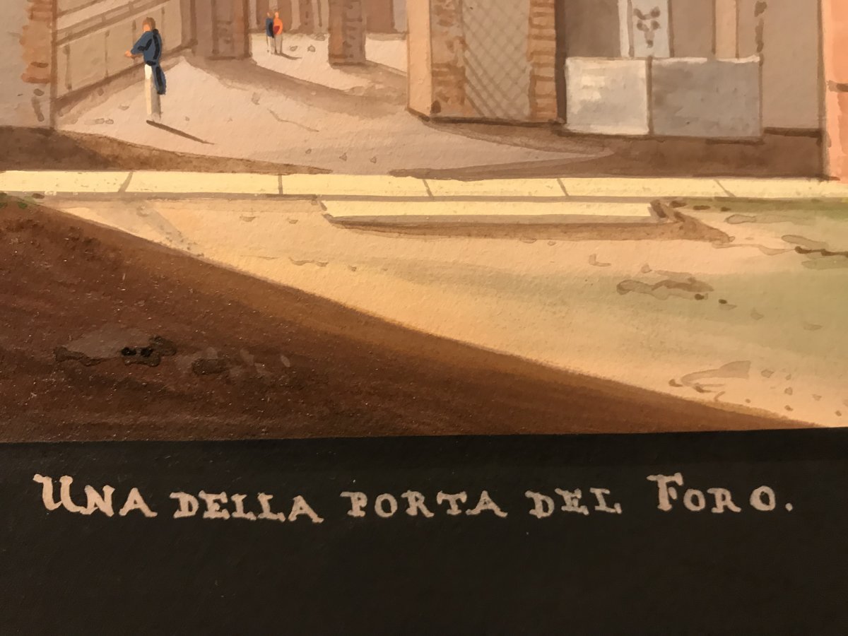Mauton - Una Porta del Foro  a Pompei- Gouache - 1830 ca-photo-1