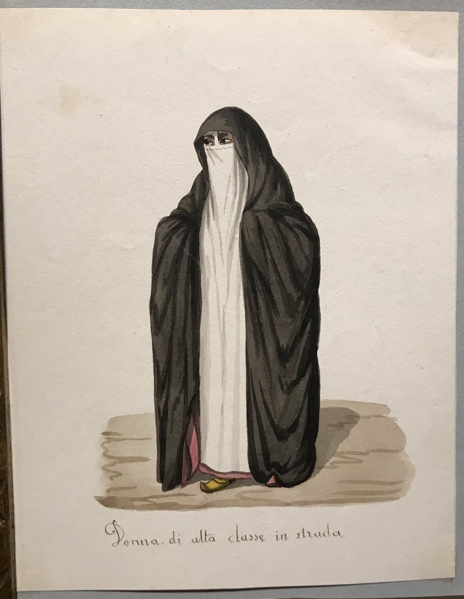 Ecole italienne, suite de 12 costumes islamiques, aquarelles 1830 ca. Orientalisme-photo-3