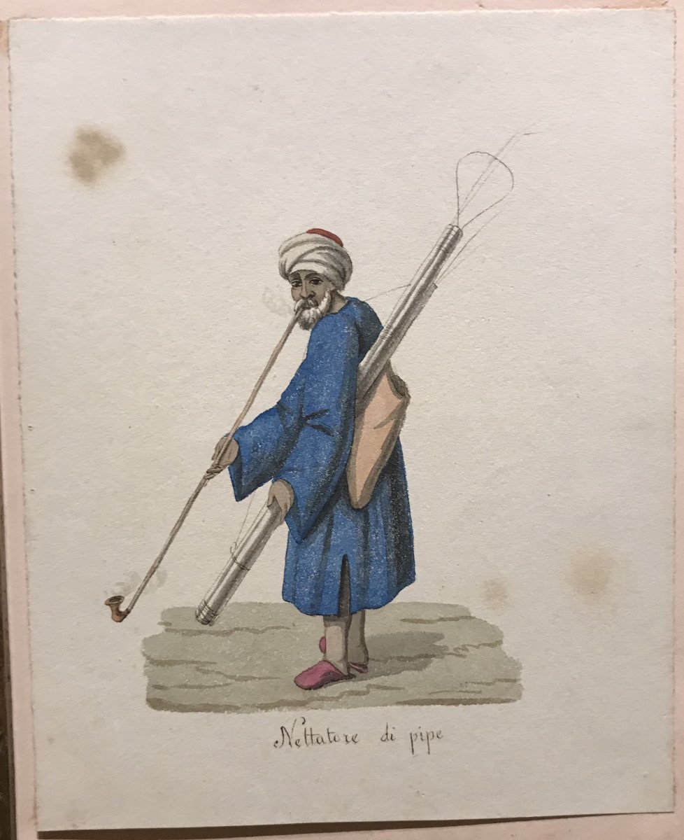 Ecole italienne, suite de 12 costumes islamiques, aquarelles 1830 ca. Orientalisme-photo-4