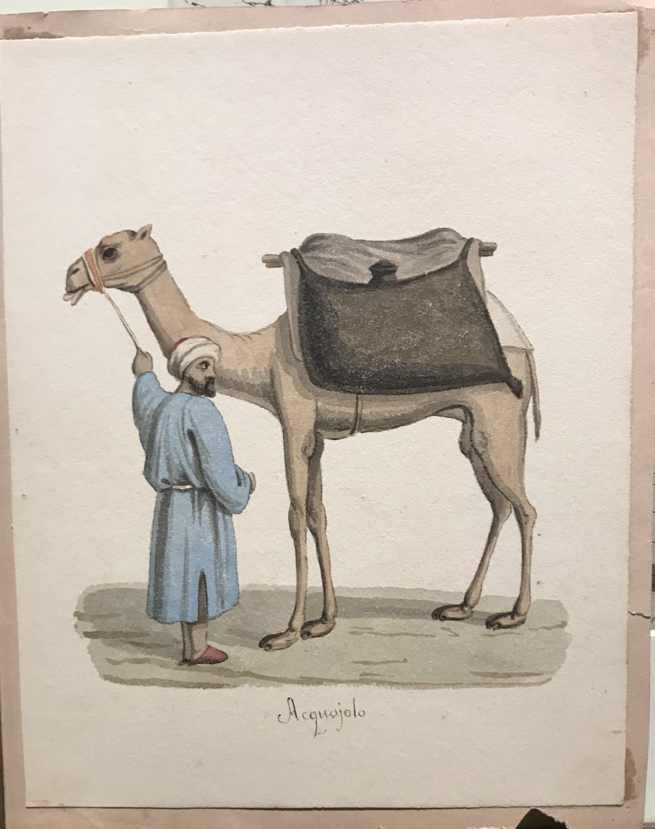 Ecole italienne, suite de 12 costumes islamiques, aquarelles 1830 ca. Orientalisme-photo-5