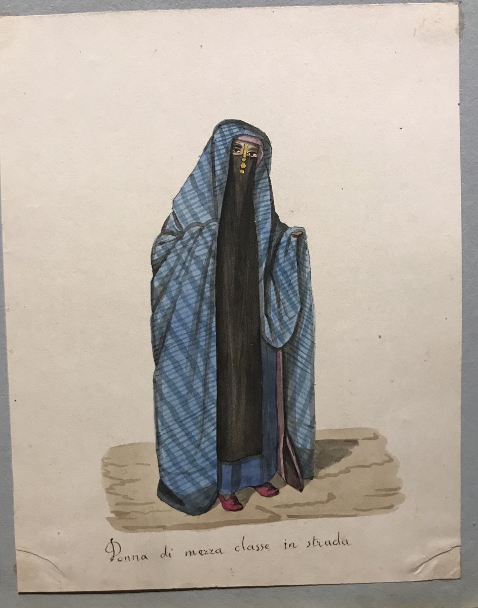 Ecole italienne, suite de 12 costumes islamiques, aquarelles 1830 ca. Orientalisme-photo-7