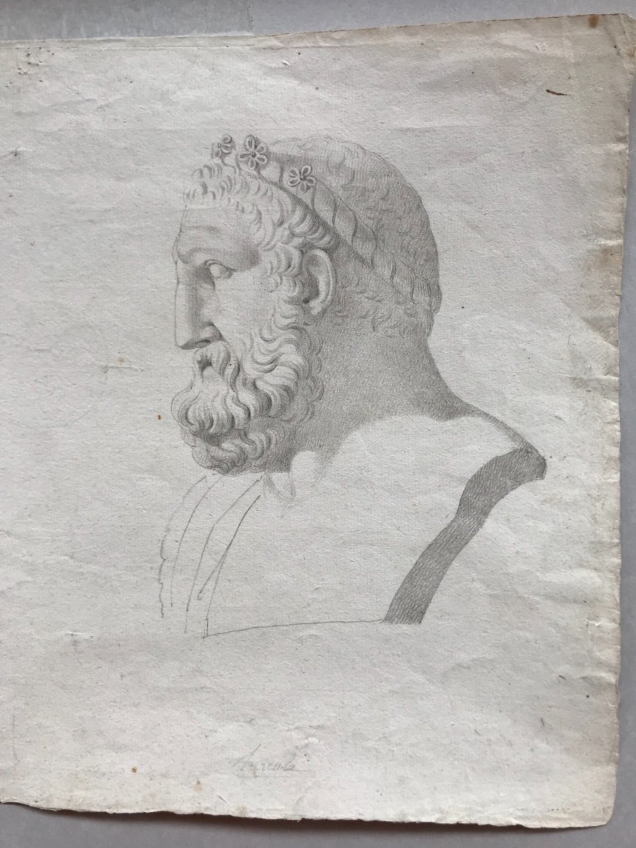 Ercole E Pericle - Dessin XVIII S. - Neoclassique- -photo-4
