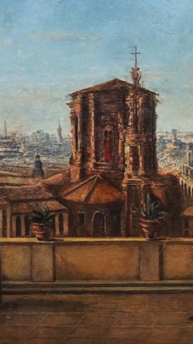 Anonimo - Roma panoramica con il Campanile di Sant’Andrea delle Fratte - 1850 ca-photo-1