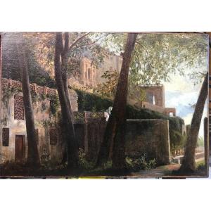 Charles Eastlake - olio su carta Tivoli Villa d'Este Roma grand tour Inghilterra
