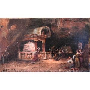 Palermo- Interno Grotta Santa Rosalia - 1820 ca Italia Sicilia -Spagna 