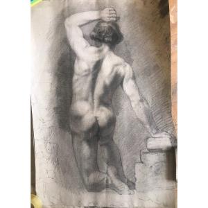 Disegno di Accademico - 1790 -1810 Academia nudo maschile - Italia  academie Francia - 