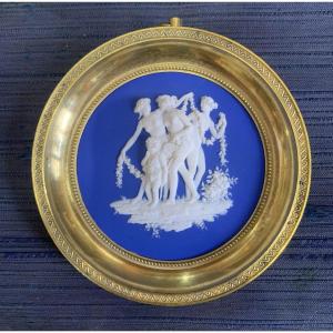 Wedgwood - Le Tre Grazie con Cupido -- cornice originale - bronzo ceramica Inghilterra
